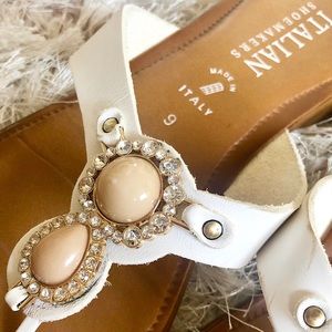 Nordstrom Jewel Embellished White Sandals